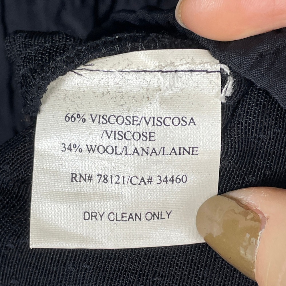 Eileen Fisher Maxi Skirt Womens S Black Very Good Textured Wool Blend Italian - Picture 4 of 7